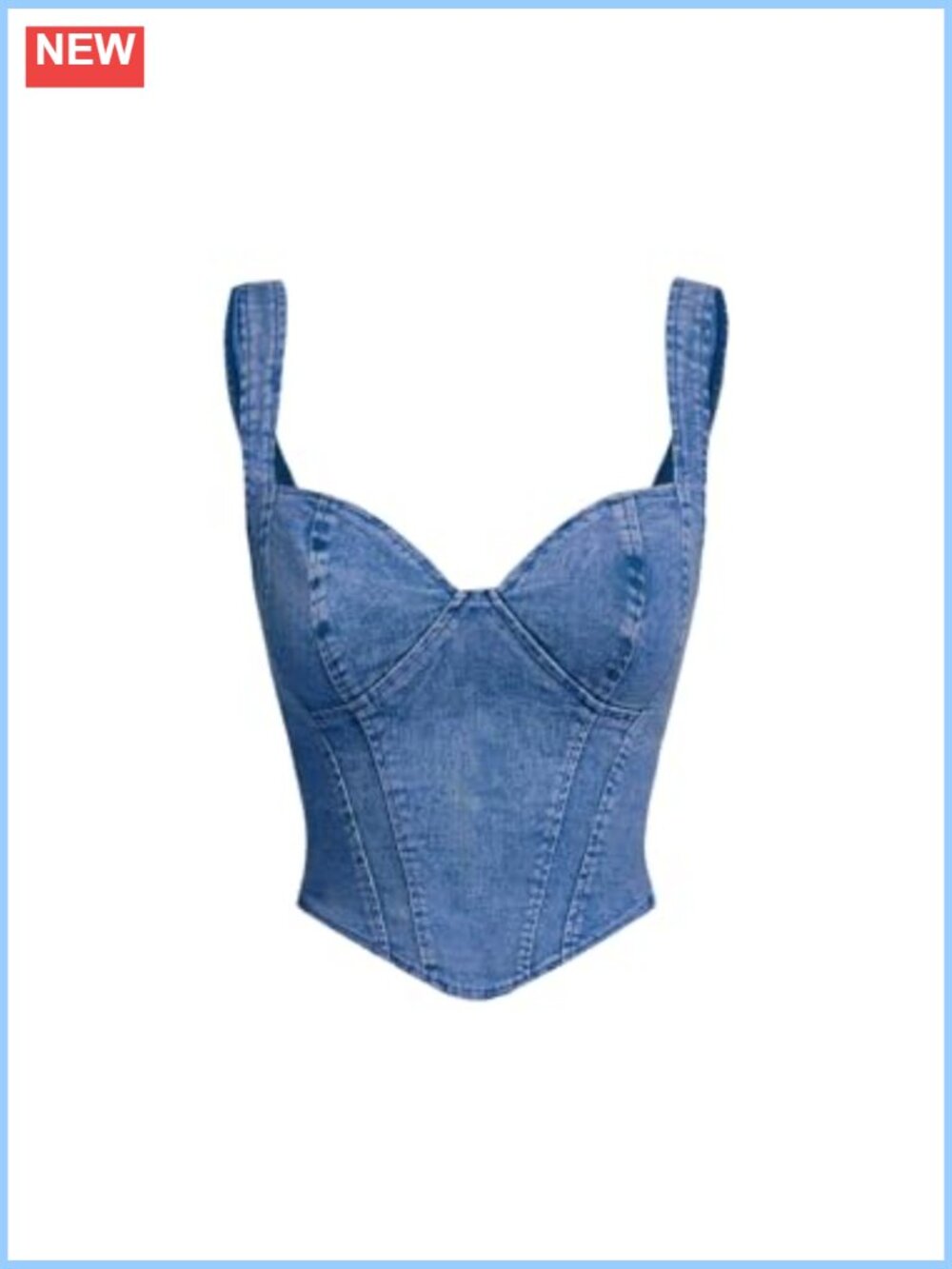 Women's Denim Tank Top Vest Jean Corset Bustier Sleeveless with Zipper